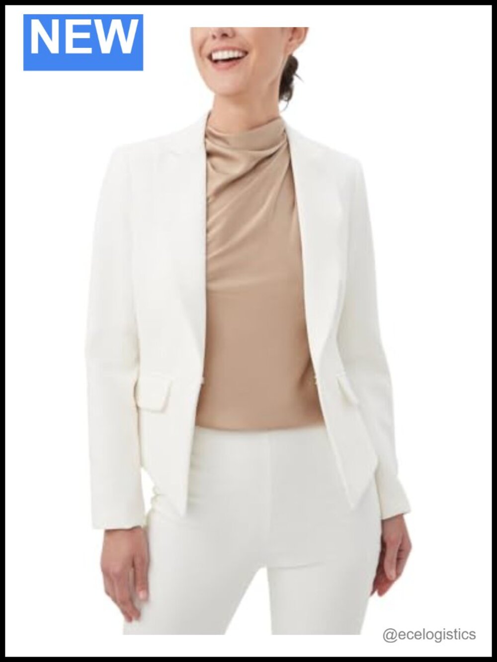 Tailored Cropped Blazer with Peaked Lapel, Women's Suiting